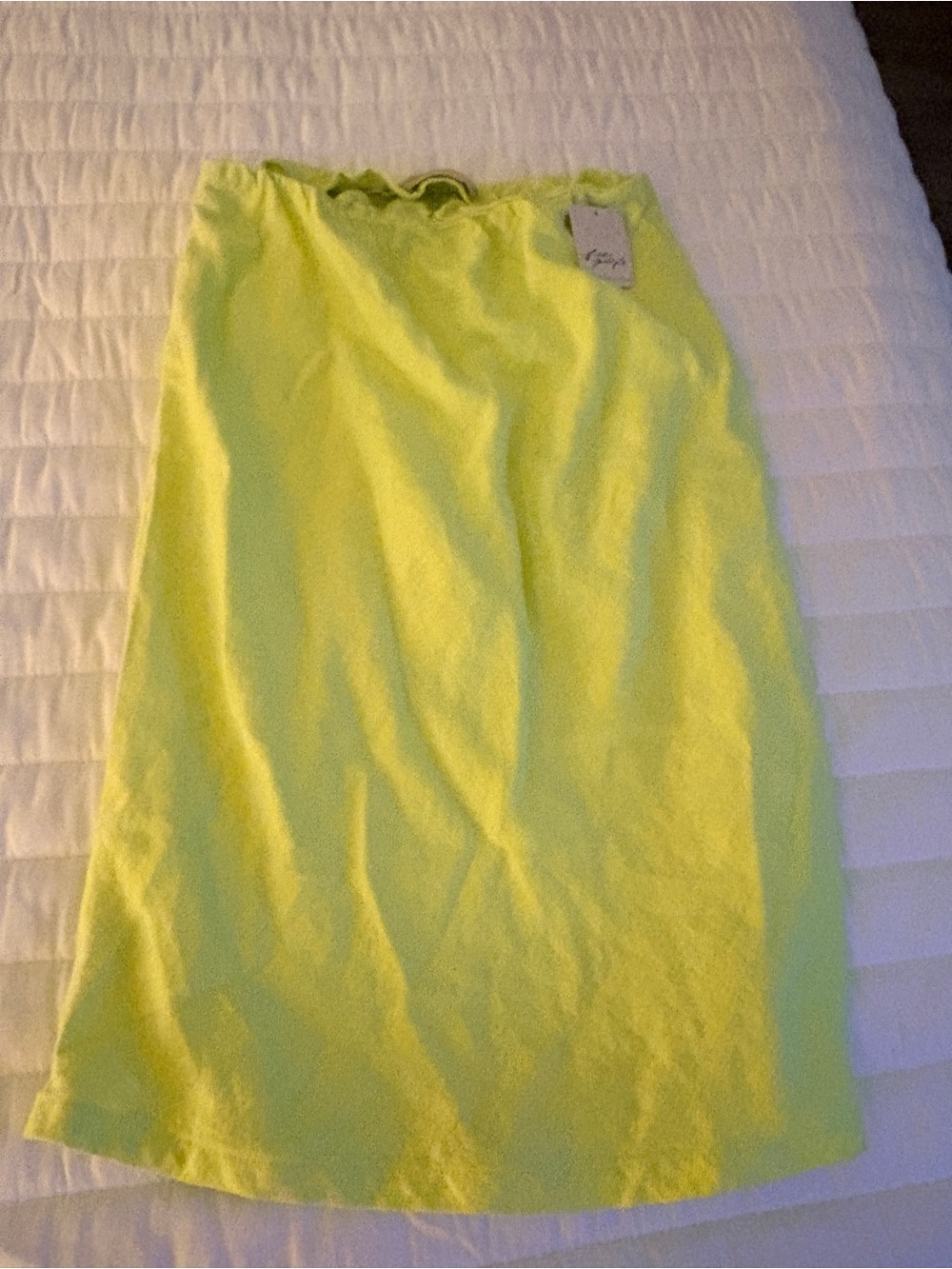 Free People Neon Yellow Midi Skirt